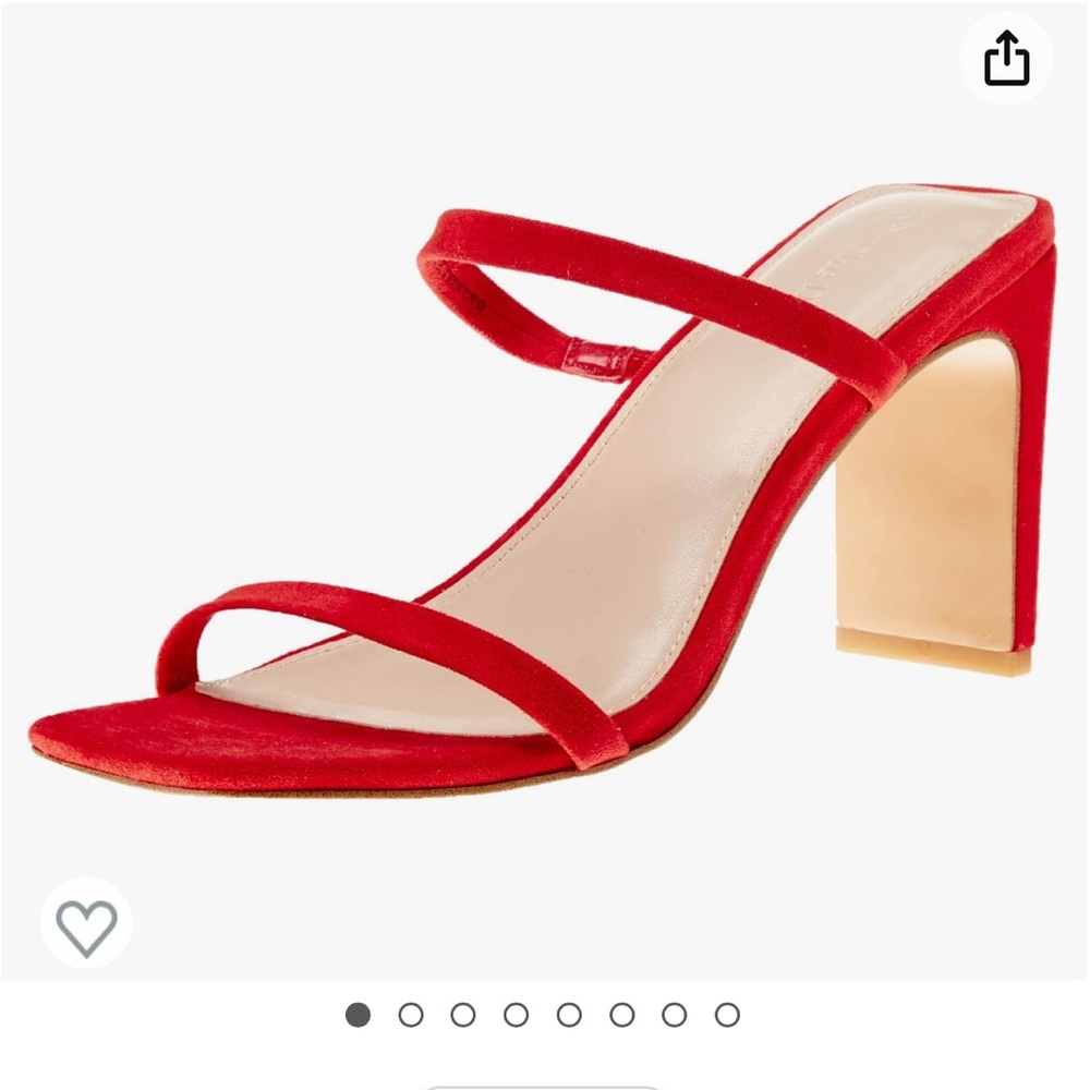 Red Double Strap Heels